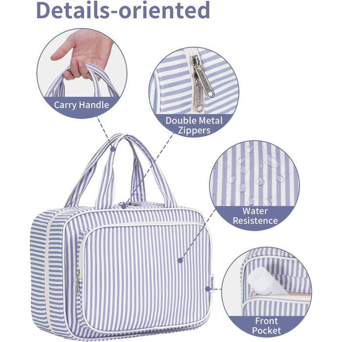 Набір для гігієни Narwey для дівчаток: велика косметичка/валіза для душу з сіткою, зелено-блакитна, L