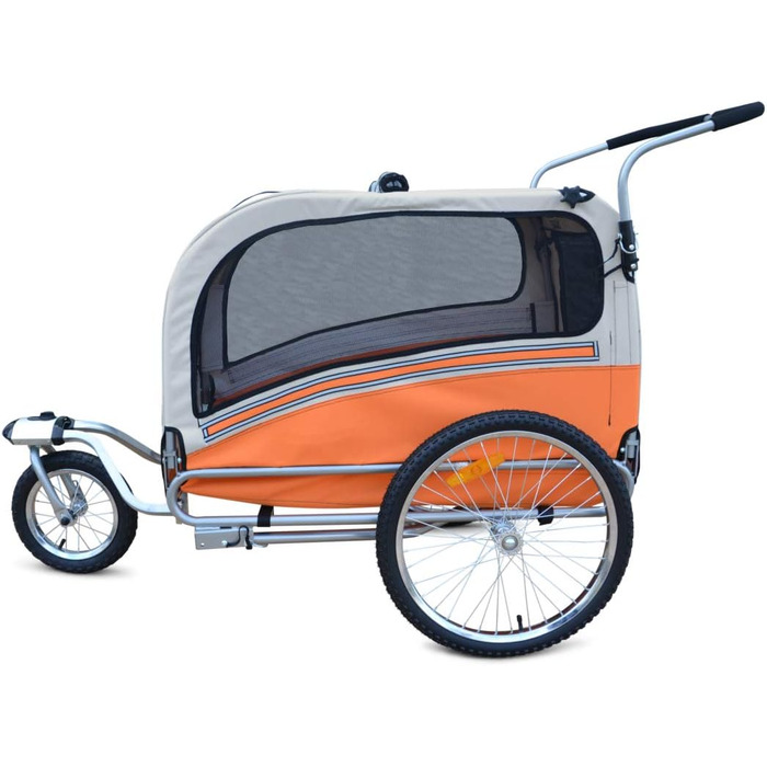 Причеп для собак Papilioshop Argo - велосипедний причеп для собак S-M-L, великий (Оранжевий)