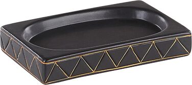 Набір аксесуарів для ванної кімнати Beliani Elegantes (5 шт.) з кераміки чорного/золотого кольору Lanco