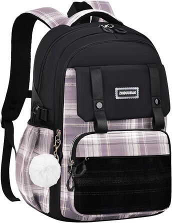 Шкільний рюкзак для дівчаток 1-5 клас, 2025. Ергономічний рюкзак для дітей з нагрудним ременем, водонепроникний, 27L, чорний. Kawaii дизайн.