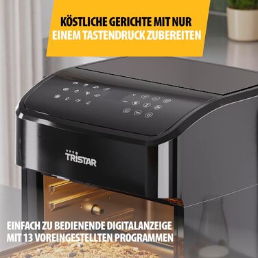 Міні-піч та аерофритюрниця Tristar 2-в-1, 12 л, 1800 Вт, BPA-free, 12 програм, з оглядовим вікном