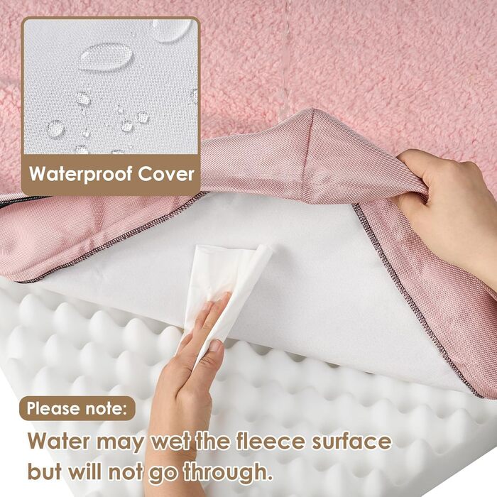 Ортопедичне ліжко для собак середніх порід EHEYCIGA 89x58x9 см, м'яке, миється, рожеве