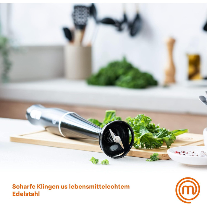 Стабілізатор MasterChef Edelstahl 3 в 1: блендер, міксер, пінозбивач. 400W, 2 швидкості, для кухні, миється в посудомийній машині