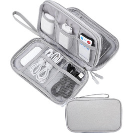 Органайзер для кабелів Sobeau: електронна дорожня сумка для адаптерів, кабелів, зарядних пристроїв та Powerbank (сірий)