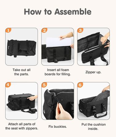 Крісло-переноска для собак Pawaboo: комфортне та безпечне автокрісло для маленьких собак до 11 кг (чорний/сірий)