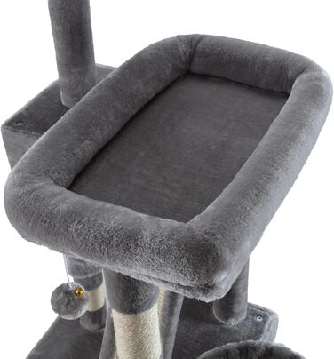 Котячий комплекс MUTICOR 168 см з кількома рівнями, гамак, кошики та іграми для великих котів (сірий)