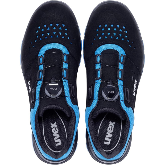 Черевики Uvex Xenova Halbschuh з системою BOA Fit, робочі черевики S1 P SRC, для жінок та чоловіків, чорно-синій, 42 EU