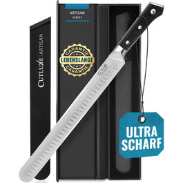 Ніж для нарізання шинки Cutluxe – 30 см, професійний ніж для м'яса та барбекю, з німецької сталі, повний хвостовик, ергономічна ручка та піхви, серія Artisan