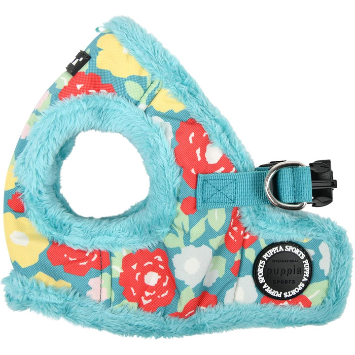 Жилет для собак Puppia Gianni з квітковим малюнком, теплий зимовий, аквамарин, розмір S