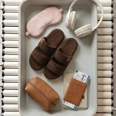 Жіночі домашні капці LongBay з ефектом пам'яті (Memory Foam), відкритий носок, зручні тапочки-сліпери з двома ремінцями, колір кава, розмір 38/39 EU