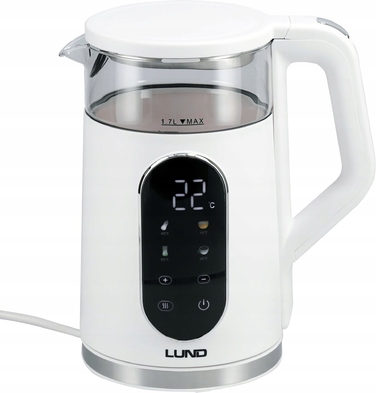 Електричний чайник Lund 68224, 2200 Вт, 1,7 л, білий