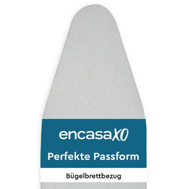 Чохол для прасувальної дошки Encasa XO Metaizowane Siikon, 125x39 см, з товстим шаром піни, термостійкий, сріблястий