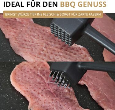 Westmark Steakmaster Black Edition: двосторонній молоток для м'яса та стейкер для приготування стейків, барбекю та грилю. Важкий молоток для м'яса, антрацитового кольору.