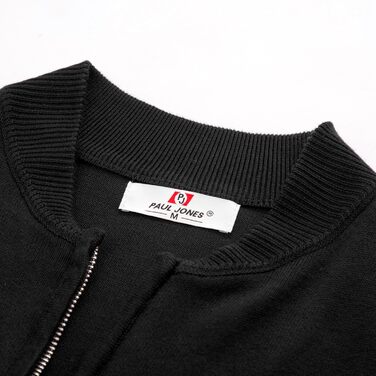 Кардиган чоловічий PJ PAUL JONES з коміром-стійкою та блискавкою, класичний в'язаний, зимовий, чорний XXL