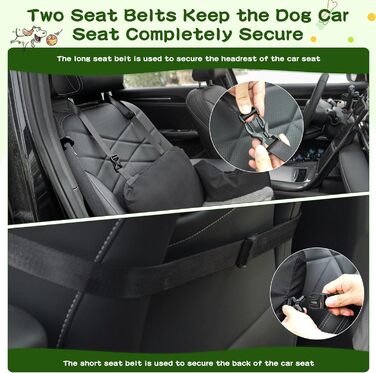 Автомобільний собачий сидіння для маленьких собак до 15 кг, чорний, знімний Airbag, знімний, миючий, Oxford тканина