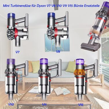 Електрична насадка для миття підлоги Dyson V15, V11, V10, V8, V7 - з баком та 6 змінними мікрофібрами (міні-щітка)