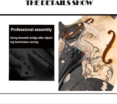 Скрипка Aliyes Markantes для початківців, учнів, дітей та дорослих (4/4, повний розмір) з футляром, струною та додатковими струнами