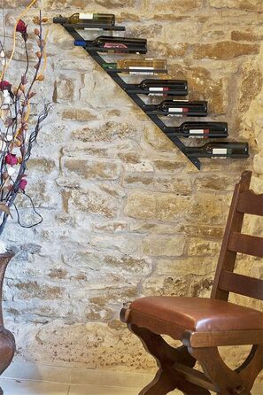 DanDiBo Bottle Holder Wine Rack Diagon 100cm Metal Bottle Stand Wall Shelf Bar (Right-hand version)