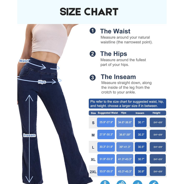 Джинси жіночі Chase Hot Bootcut, висока талія, еластичні джеггінси з кишенями, темно-синій, 31 inseam