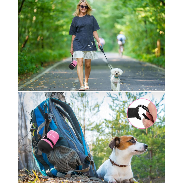 Складана пляшка для води для собак Lesotc 520мл, рожева, для прогулянок, подорожей та кемпінгу