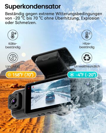 Автомобільний відеореєстратор IIWEY N5 4-канальний 360° 1080P (передній, задній, внутрішній, бічні камери) з нічним баченням, G-сенсором, режимом паркування, 5G Wi-Fi та SD-картою 128ГБ