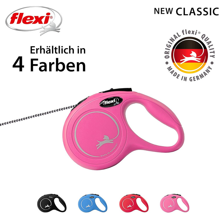 Рулетка для собак Flexi Classic S, 5 м, чорна, до 12 кг (XS: 5 м, до 8 кг)