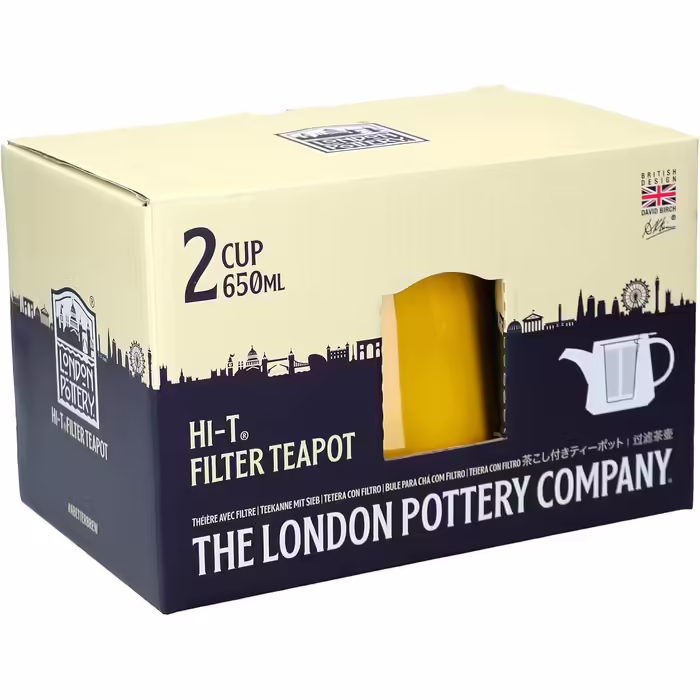 London Pottery Company 78402 Hi-T Teapot Set with Filter and Integrated Drip Tray, Stoneware (2 Cup (650 ml), Honey)