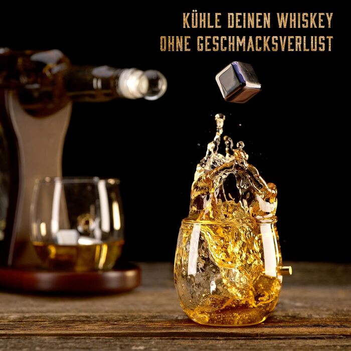 Набір віскі WHISISKEY: декантик 1000 мл, 2 келихи, 4 камні для віскі, подарункова коробка