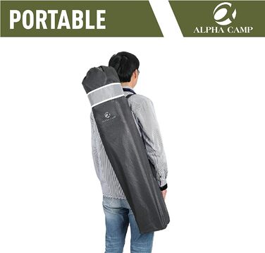 Кемпінговий стілець ALPHA CAMP складний, до 160 кг, з підлокітниками та тримачем для напоїв, сталевий каркас, чорно-сірий X-Large