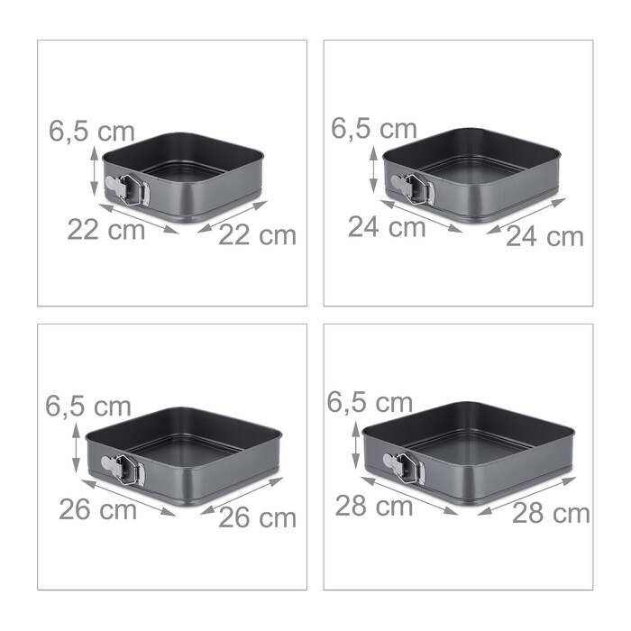 Relaxdays 6-Piece Square Springform Pan Set