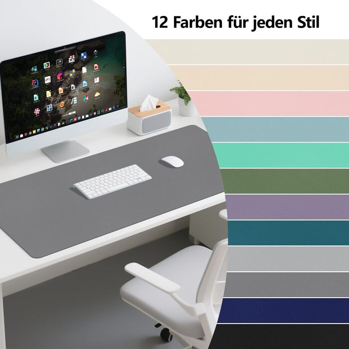 Килимок для столу Zindoo XL 100x40 см антрацит: захист від подряпин, водостійкий, для миші та письма