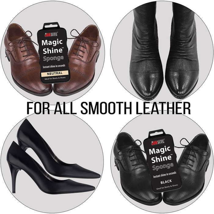 JobSite Instant Express Shoe Cleaning for Leather Boots & Shoe Shine Sponge