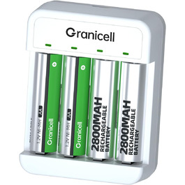 Зарядний пристрій AA + 4 акумулятори AA 2800mAh 1.2V Ni-MH, перезаряджувані батарейки