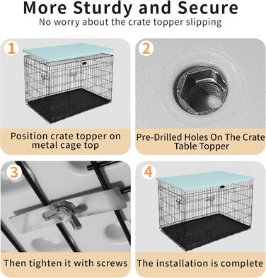 Настільний верстат для переносної клітки для собак Rockever 96,5 см, пластиковий, з антиковзким покриттям, легко миється (для клітки 91,4 см, блакитний)