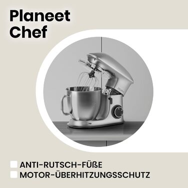 Кухонна машина ZEEGMA Planeet Chef: потужний міксер з чашею 6.5 л, 2200W, 7 швидкостей, для тіста та інших продуктів