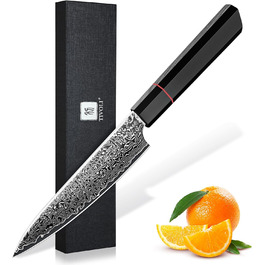 Кухонний ніж TIVOLI Kiritsuke 8 дюймів - професійний, ручної роботи, для м'яса, овочів та риби. У подарунковій коробці