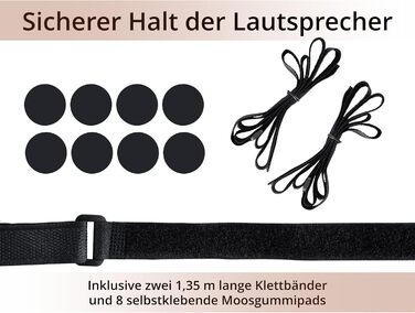 Стійка для колонок Pronomic SLS-282L BK (пара) - Стильний дизайн з 2 скляними панелями, регулювання висоти 73 см, вантажопідйомність 10 кг, приховане кабельне провадження, для моніторів та Hi-Fi апаратури - Чорний колір