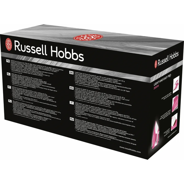 Праска Russell Hobbs Light & Easy Pro 26461-56, 2600 Вт, керамічна підошва, рожева