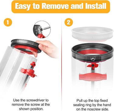 Dyson V10 & V12 Dust Bin Replacement - Genuine Part 969509-01