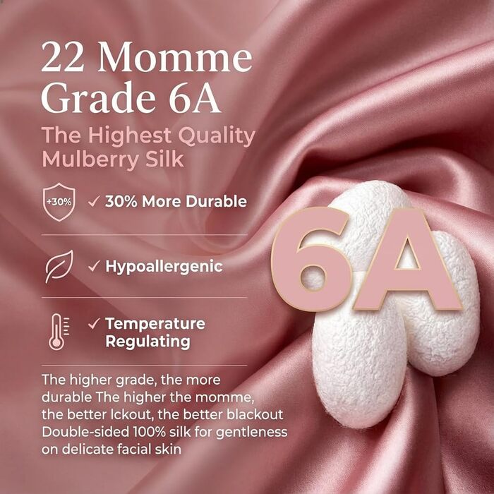 Маска для сну шовкова 3D Matasse 22 Momme, 6A мулберрі, рожева - для жінок та чоловіків, італійський дизайн