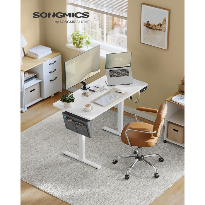 Регульований по висоті письмовий стіл SONGMICS, 120 x 60 см, колір білий