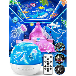 Star Projector for Kids with 15 Flashing Modes, Music Box for Baby Girls with 10 Melodies, 7-Color Night Light, Kids Night Light, Star Projector Baby Gift for Girls, Kids Room Decoration (Multicolor)