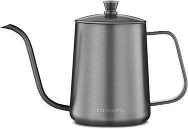 Easyworkz Gooseneck Pour Over Coffee Kettle 600ml, Stainless Steel, Swan Neck, Long Spout, Hand Drip Kettle