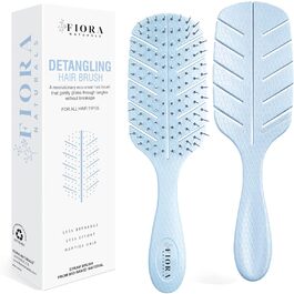 Щітка для розплутування волосся Fiora Naturals – 100% біологічна, з ультрам'якими щетинками. Легко розплутує волосся, підходить для кучерявого, гладкого, чорного волосся, жінок та чоловіків.