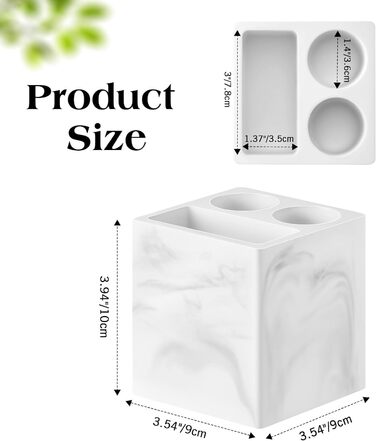 Тримач для зубних щіток Luxspire з 5 відсіками, керамічний, для ванної кімнати, електричних щіток та пасти, білий мармур