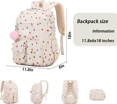 Шкільний рюкзак для дівчинки-підлітка з кордом, 2-камерний | Lmwzh