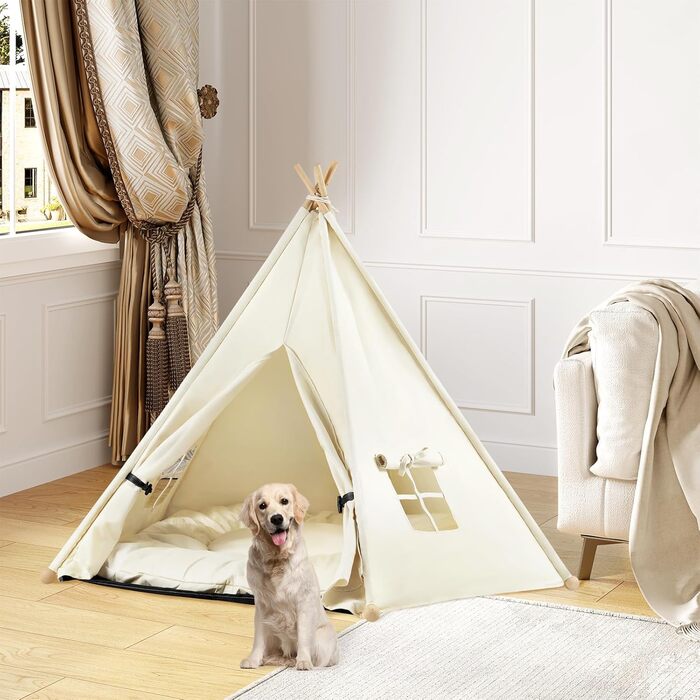 Тент-кімната для домашніх тварин EUGAD з подушкою: ідеальне місце для собак, котів, кроликів та інших тварин. Розмір: 75x75x98 см. Зручний, знімний, миючий.