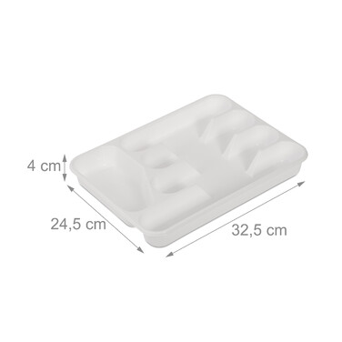 Relaxdays White Cutlery Box - 2 Pack