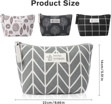 Набір косметичних сумок з тканнини, 4 шт. - Косметичка для подорожей, органайзер для макіяжу, багатофункціональна сумочка з блискавкою, аксесуари для косметики, багато кольорів