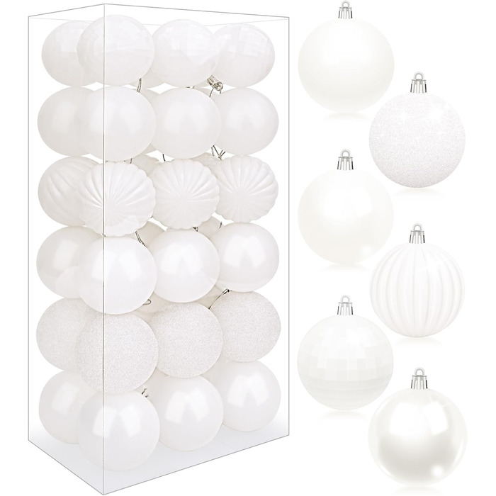 36 блакитних новорічних кулі для прикраси ялинки, 6 см, святкова декорaція